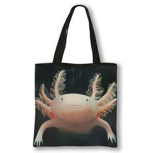 Animal Sea Otters Axolotl / Ferret Pattern Handbag Canvas