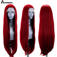 Load image into Gallery viewer, Brand Red Lace Front Wigs for Women Synthetic Long Straight