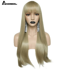 Load image into Gallery viewer, Anogol Long Straight 26" Burgundy Pink Grey Black Auburn Natural