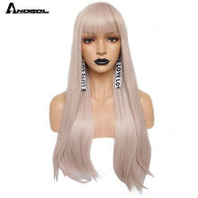 Load image into Gallery viewer, Anogol Long Straight 26" Burgundy Pink Grey Black Auburn Natural
