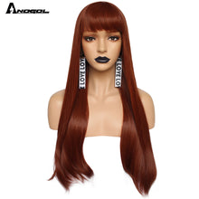 Load image into Gallery viewer, Anogol Long Straight 26" Burgundy Pink Grey Black Auburn Natural