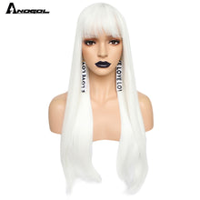 Load image into Gallery viewer, Anogol Long Straight 26" Burgundy Pink Grey Black Auburn Natural