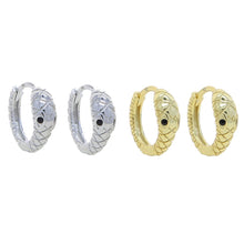 Load image into Gallery viewer, Anti Allergy 100% 925 Sterling Silver Snake Hoop Earring High Polished
