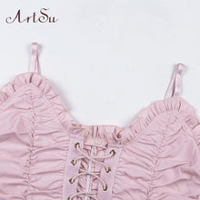 Load image into Gallery viewer, Crop Tops Women Lace Up Sexy Summer Spaghetti Strap