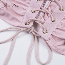 Load image into Gallery viewer, Crop Tops Women Lace Up Sexy Summer Spaghetti Strap
