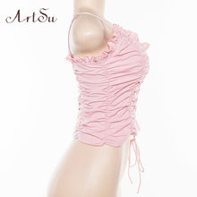 Load image into Gallery viewer, Crop Tops Women Lace Up Sexy Summer Spaghetti Strap
