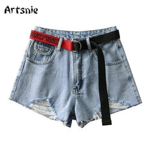 Load image into Gallery viewer, High Waist Denim Shorts Women Streetwear Casual
