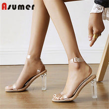 Load image into Gallery viewer, Newest Rome Style Shoes Ladies Transparent High Heels - Sophornlilly