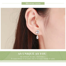 Load image into Gallery viewer, Authentic Dazzling CZ Guardian Cat Stud Earrings for Women Fashion