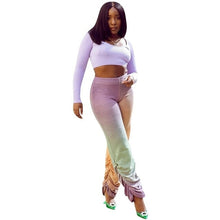Load image into Gallery viewer, Autumn Women Casual Wide Leg Pants Colorful Striped Print High