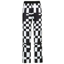 Load image into Gallery viewer, Autumn Knit Plaid Pants Black and White Streetwear Vintage Fashion