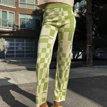Load image into Gallery viewer, Autumn Knit Plaid Pants Black and White Streetwear Vintage Fashion