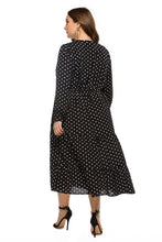 Load image into Gallery viewer, Autumn Long Sleeve Casual Dress Women V Neck Polka Dot Print High