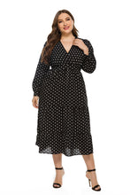 Load image into Gallery viewer, Autumn Long Sleeve Casual Dress Women V Neck Polka Dot Print High