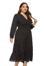 Load image into Gallery viewer, Autumn Long Sleeve Casual Dress Women V Neck Polka Dot Print High