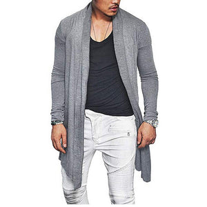 Autumn  Stylish Men Knitted Cardigan Slim Fit Pleated Long Sleeve