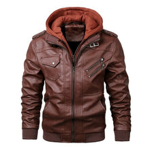 Load image into Gallery viewer, Autumn Trend Popest Removable Hooded Leather