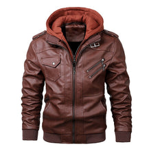 Load image into Gallery viewer, Autumn Trend Popest Removable Hooded Leather