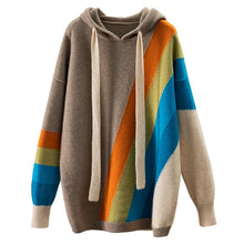 Load image into Gallery viewer, New Rainbow Inlaid Loose And Thick Hooded