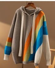 Load image into Gallery viewer, New Rainbow Inlaid Loose And Thick Hooded