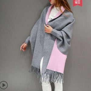 Tassel Knitted Shawl Cardigan Sweater