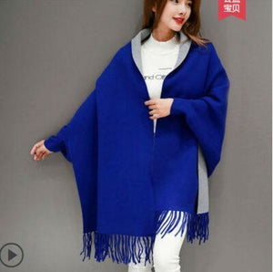 Tassel Knitted Shawl Cardigan Sweater