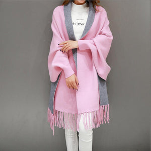 Tassel Knitted Shawl Cardigan Sweater