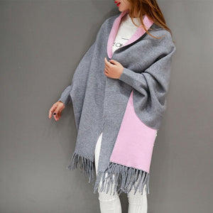 Tassel Knitted Shawl Cardigan Sweater