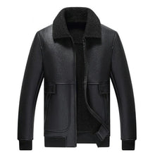 Load image into Gallery viewer, Autumn Winter Leather Jacket Men Pop Business Casual Faux Lamb Fur