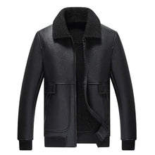Load image into Gallery viewer, Autumn Winter Leather Jacket Men Pop Business Casual Faux Lamb Fur