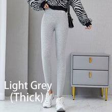 Load image into Gallery viewer, Autumn Winter Leggings Solid Threaded Plus Velvet Thickening