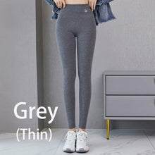 Load image into Gallery viewer, Autumn Winter Leggings Solid Threaded Plus Velvet Thickening