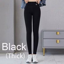 Load image into Gallery viewer, Autumn Winter Leggings Solid Threaded Plus Velvet Thickening