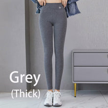 Load image into Gallery viewer, Autumn Winter Leggings Solid Threaded Plus Velvet Thickening