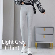 Load image into Gallery viewer, Autumn Winter Leggings Solid Threaded Plus Velvet Thickening