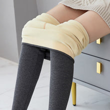 Load image into Gallery viewer, Autumn Winter Leggings Solid Threaded Plus Velvet Thickening