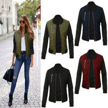 Load image into Gallery viewer, Autumn Winter Leisure Fashion Solid Women Jacket O neck Zipper