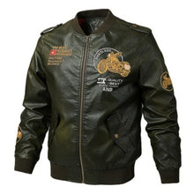 Load image into Gallery viewer, Autumn Winter Pop Faux Leather Mens Spring Motorcycle Biker Leather