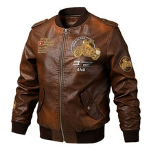Load image into Gallery viewer, Autumn Winter Pop Faux Leather Mens Spring Motorcycle Biker Leather