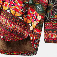 Load image into Gallery viewer, Autumn Winter Women Vintage Flowers Print Fleece Hooded