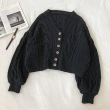 Load image into Gallery viewer, Women's Cardigan Korean Style The Retro Solid Color V - Sophornlilly