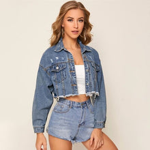 Load image into Gallery viewer, Denim Jacket Single Breasted Short