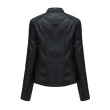 Load image into Gallery viewer, Autumn Women's Personality Faux Leather Jacket Long Sleeve Lapel Zip