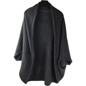 Shawl Bat Sleeve Loose Knitted Sweater Cardigan Casual