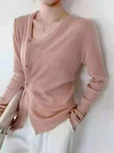 Load image into Gallery viewer, Round neck Wool Sweater Women's Buckle Bottom
