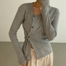 Load image into Gallery viewer, Round neck Wool Sweater Women's Buckle Bottom