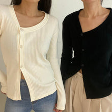 Load image into Gallery viewer, Round neck Wool Sweater Women's Buckle Bottom