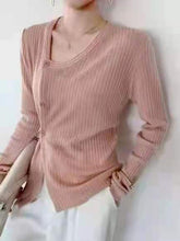 Load image into Gallery viewer, Round neck Wool Sweater Women's Buckle Bottom