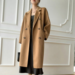 Autumn and winter new cashmere wool coat ladies coat long