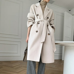 Autumn and winter new cashmere wool coat ladies coat long